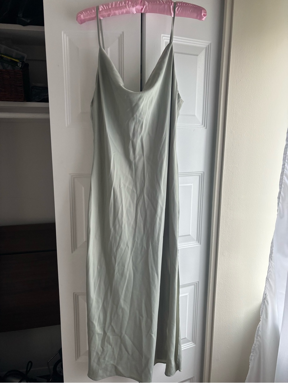 Urban Outfitters Sage Green Satin Dress